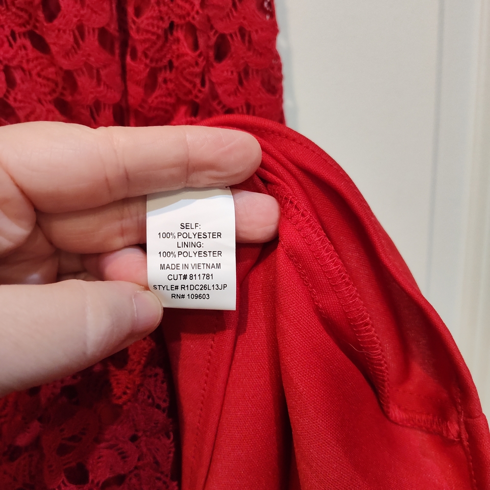 Rabbit Rabbit Rabbit Red Crochet Midi Dress - Picture 6 of 11